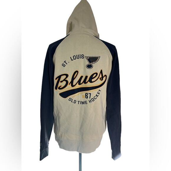 NHL ST LOUIS BLUES VINTAGE HOCKEY ZIP UP JACKET WITH HOOD WOMENS SIZE XL - Picture 5 of 12